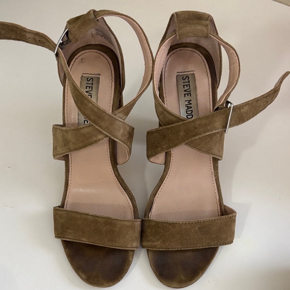 Steve Madden Women's Olive Green Strappy Heels